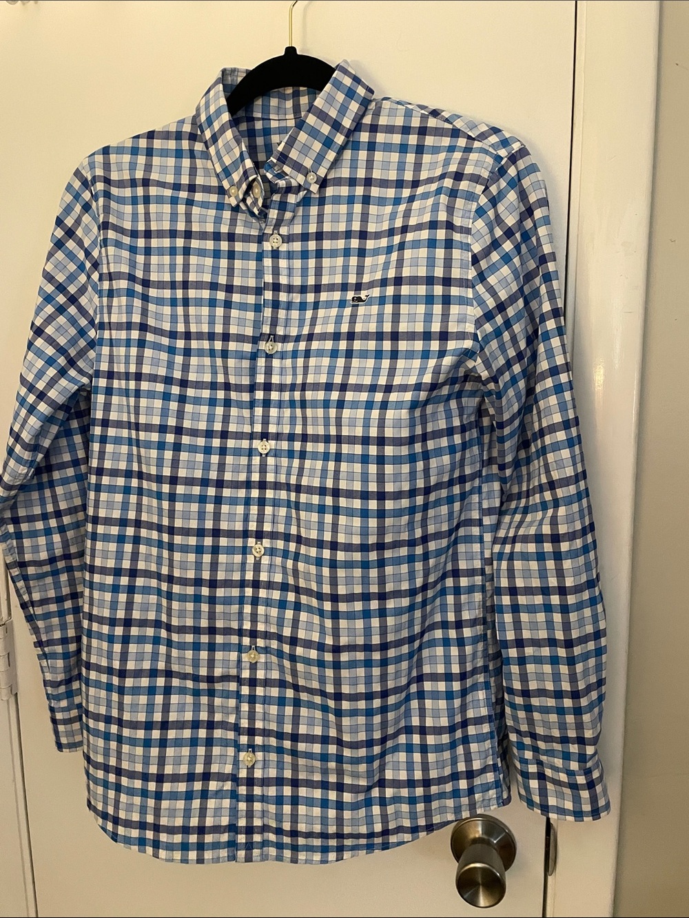 Vineyard Vines Blue & White Plaid Button-Down Shirt
